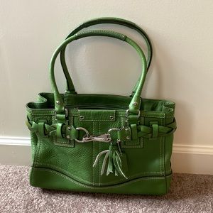 Green Coach braided shoulder bag